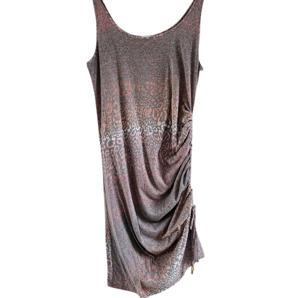 Skinnygirl Ombre Leopard Coral Connie Ruched Dress Womens Size L New NWT - Picture 1 of 7